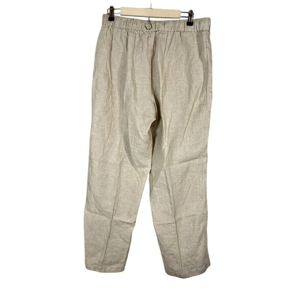 Coldwater Creek Linen Pant Tan Classic Neutral Minimalist Preppy Old Money Chic - Picture 8 of 12